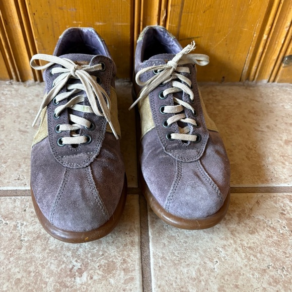 Camper Ariel Pelotas Suede Gray/Purple and Taupe Vintage Sneakers Size 38/8 - Picture 2 of 14